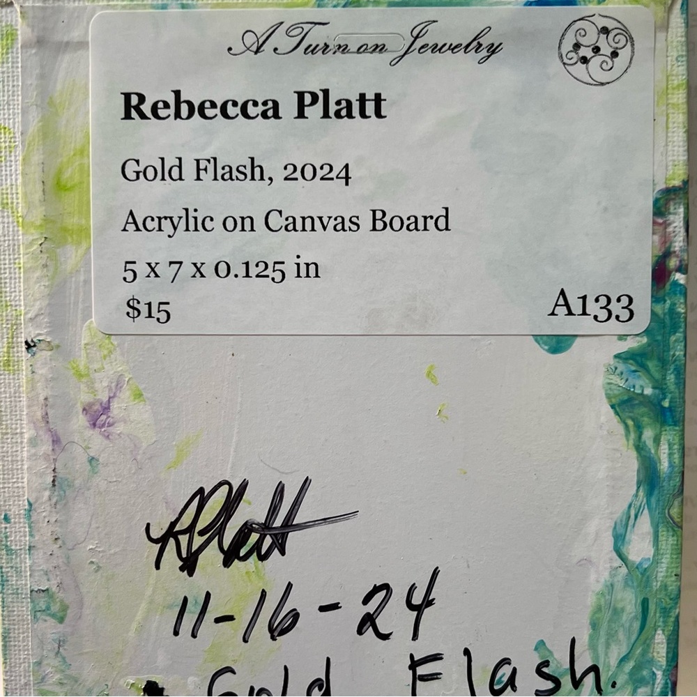 Gold Flash- Abstract Multicolor Canvas Art - Picture 3 of 3